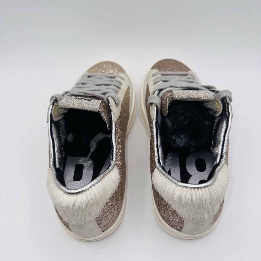 P448 John Sneakers Women's Size 6 EU 36 Bronze Gold Glitter Leather - Picture 4 of 15